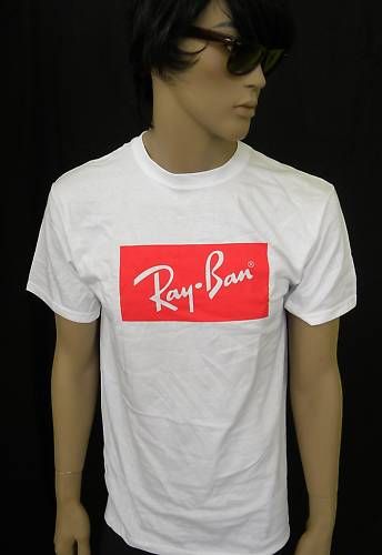 RAY BAN SUNGLASSES T SHIRT WHITE RED MEN WOMEN  