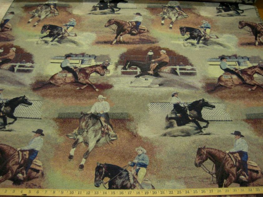 Rodeo Cowboy, Horse tapestry upholstery fabric ft911  