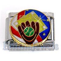 Unique Colorful Softball Glove Italian 9mm Charms  