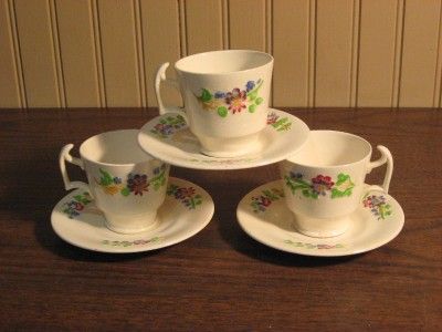 COPELAND SPODE GOLDEN STATE DEMI CUPS & SAUCERS  