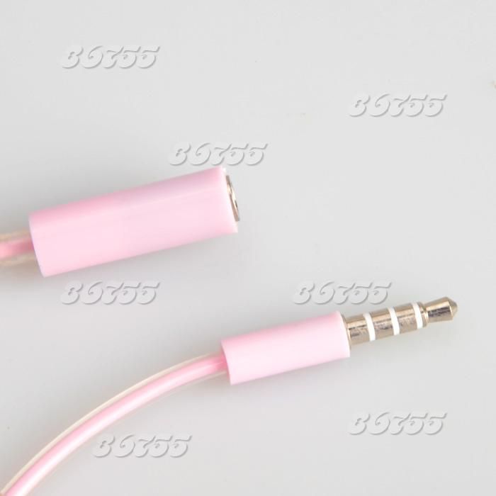 5mm 1M Stereo Audio Headphone Extension Cord Cable Pink  