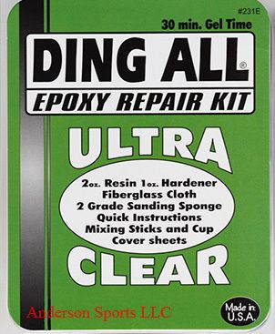 DING ALL SURFBOARD REPAIR KIT & INSTRUCTIONS new EPOXY  