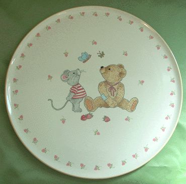 MIKASA Teddy CAKE PLATE Bear MOUSE Retired CC018 Berry  