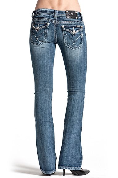 Miss Me Fly Worn In Southwestern Stitch Calf Boot Jeans  