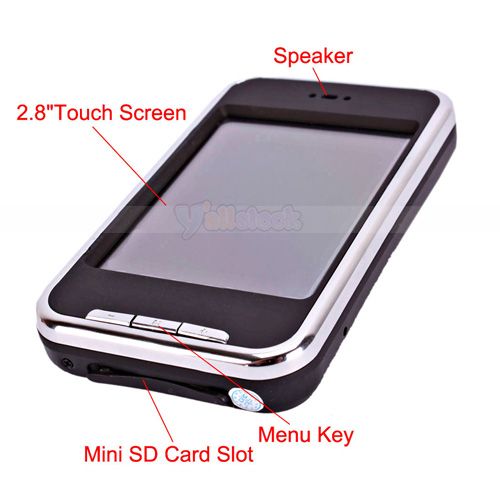 8GB Slim 2.8 LCD Touch Screen Black  MP4 FM Radio Vidoe Player 