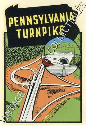   TURNPIKE STATE SOUVENIR TRAVEL WATER DECAL LINDGREN TURNER  