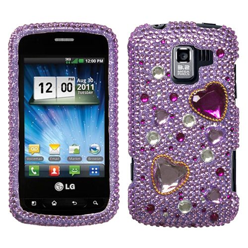 LG ENLIGHTEN VS700 OPTIMUS Q SLIDER HARD SHELL RHINESTONE CASE LOVE 