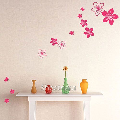 WD 514 FLOWER & BUTTERFLY Graphic Wall Decals Sticker  