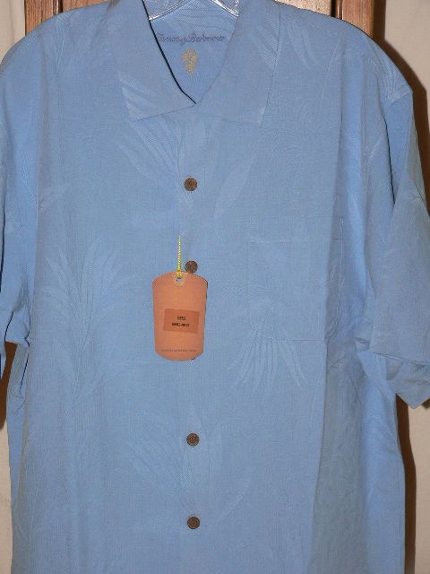 NEW TOMMY BAHAMA GINGKO TINI SILK CAMP SHIRT XL NWT  