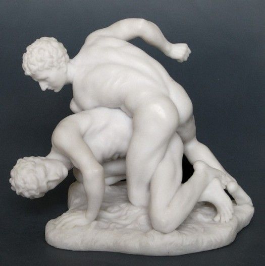 THE WRESTLERS STATUE FIGURINE PANKRATION SCULPTURE WOW  