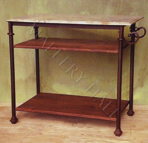 Wrought Iron Hand Crafted Kitchen Island Marble Top  