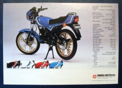 YAMAHA RD 50 MX MOTORCYCLE SALES BROCHURE C 1982.  