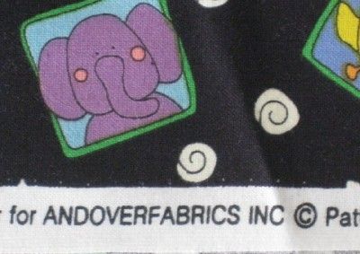 COTTON QUILT FABRIC ANDOVER ZOO ANIMALS LION ZEBRA BEAR  